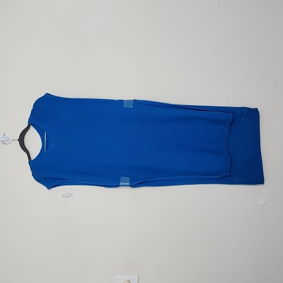 Maison Martin Margiela MM6 Blue Knit Top Duster Cover Up Size L - Picture 4 of 12